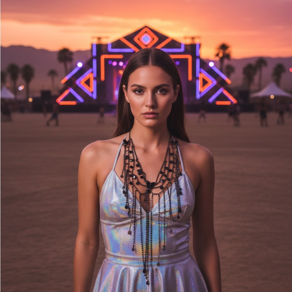IHeart Raves Elegant Black Beaded Necklace